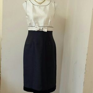 *SALE* Tahari ASL blue & white sheath dress sz 6